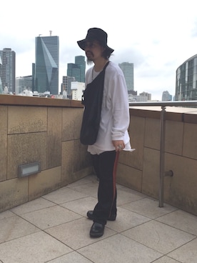 「UNUSED」｜「アイテム（帽子）」を使った、toshiya kato／加藤 寿弥さん（メンズ・166cm）の秋コーディネート