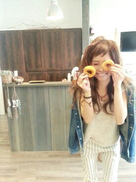 「ブレスレット」｜「アイテム（デニムジャケット）」を使った、SHIORI HIRAI◡̈さん（レディース・153cm）の夏コーディネート