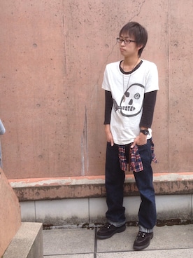 「OLD JOE & CO.（オールドジョーアンドコー）のアイテム（デニムパンツ）」を使った、HitManさん（メンズ・172cm）の夏コーディネート