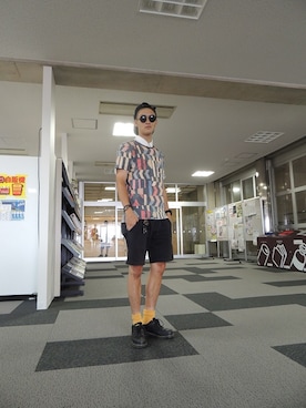 「膝上ショーツ」｜「アイテム（ブーツ）」を使った、HitManさん（メンズ・180cm）の夏コーディネート