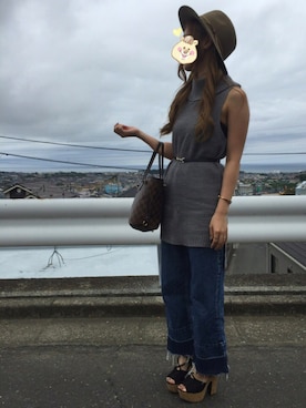 「GLOBAL WORK（グローバルワーク）のフェルトナカオレＨＡＴ/565115（ハット）」を使った、Ayuna。さん（レディース・152cm）の秋コーディネート