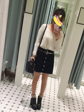 「3rd by VANQUISH（サードバイヴァンキッシュ）のアイテム（ブーツ）」を使った、Ayuna。さん（レディース・152cm）の秋コーディネート