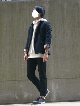 「フード」｜Kさん（メンズ・165cm）の冬コーディネート