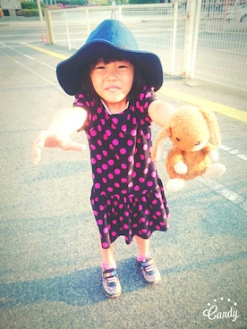 「YELLOWFACE（イエローフェイス）のアイテム（ワンピース/ドレス）」を使った、はなまる❁﻿ひまわりさん（キッズ・110cm）の夏コーディネート