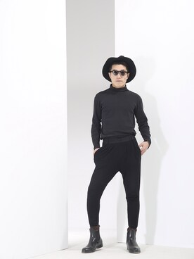 「VINTAGE（ヴィンテージ）のアイテム（Tシャツ/カットソー、ブラック系）」を使った、Editor Songさん（メンズ・171cm）の秋コーディネート