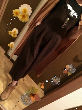 「AS KNOW AS PINKY（アズノゥアズピンキー）のアイテム（オールインワン・サロペット）」を使った、yukkeyさん（レディース・168cm）の秋コーディネート