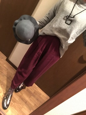 「おおぶりピアス」｜「アイテム（ソックス/靴下）」を使った、yukkeyさん（レディース・168cm）の秋コーディネート