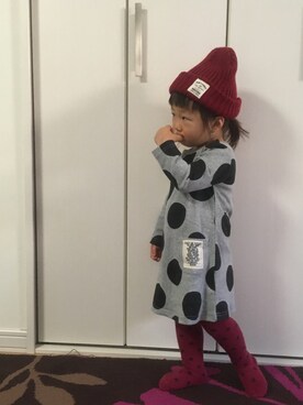 「DILASH（ディラッシュ）のアイテム（ワンピース/ドレス）」を使った、Nころはん✳︎さん（キッズ・90cm）の秋コーディネート