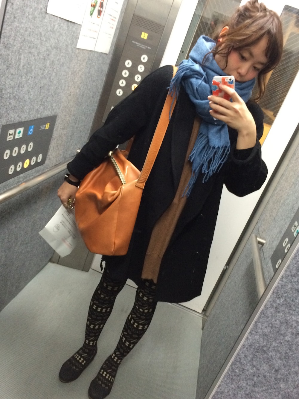 「ISSEY MIYAKEの【ISSEY MIYAKKE】TWELVE SILAP002（アナログ腕時計、ブラック系）」を使った、えこ۬ ৺۬ さん（レディース・160cm）の冬コーディネートの1枚目の写真