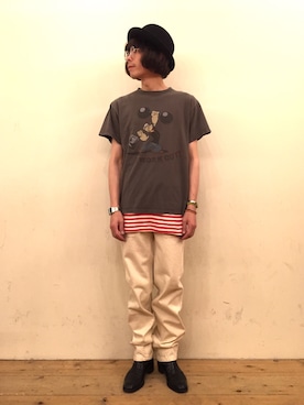 「BACKDROP（バックドロップ）のアイテム（パンツ）」を使った、かいとさん（メンズ・165cm）の夏コーディネート