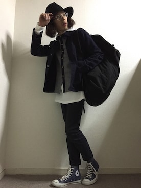 「POINTER（ポインター ）のアイテム（カバーオール）」を使った、かいとさん（メンズ・165cm）の秋コーディネート