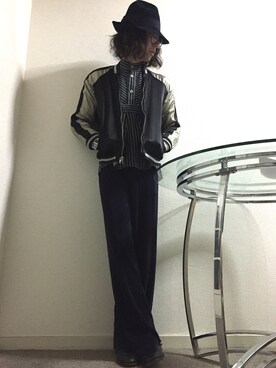 「プリーツ」｜「アイテム（ブルゾン）」を使った、かいとさん（メンズ・165cm）の冬コーディネート