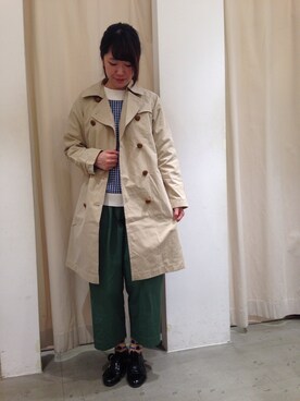 「POU DOU DOU（プードゥドゥ）のアイテム（トレンチコート）」を使った、ほたかさん（レディース・160cm）の春コーディネート