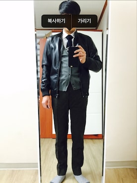 「necktie」｜무명さん（メンズ・174cm）の冬コーディネート
