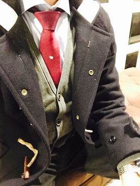 「necktie」｜무명さん（メンズ・174cm）の冬コーディネート
