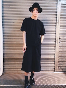 「PULL&BEAR（プルアンドベア）のアイテム（キャップ）」を使った、由藤輝さん（メンズ・176cm）の春コーディネート