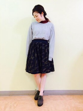 「スエット」｜MOTONE FUKUYAさん（レディース・156cm）の冬コーディネート