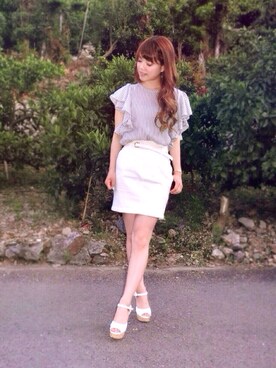 「フレアスリーブ」｜·˖⋆*seikaᵕ̈❁*⋆さん（レディース・157cm）の夏コーディネート