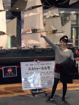「HERE'S（HERE'S）のアイテム（ジャケット/アウター）」を使った、·˖⋆*seikaᵕ̈❁*⋆さん（レディース・157cm）の冬コーディネート