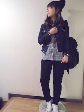 「one way（ワンウェイ）のアイテム（スラックス）」を使った、·˖⋆*seikaᵕ̈❁*⋆さん（レディース・157cm）の春コーディネート
