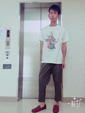 「tk.TAKEO KIKUCHI（ティーケータケオキクチ）のアイテム（その他シューズ）」を使った、ゆきひろさん（メンズ・173cm）の秋コーディネート