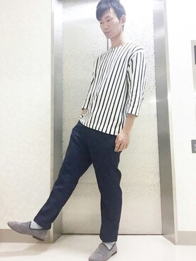 「SHIPS JET BLUE（シップスジェットブルー）のアイテム（その他シューズ）」を使った、ゆきひろさん（メンズ・173cm）の春コーディネート