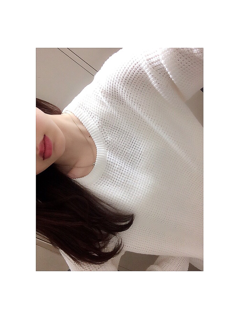 「IENASLOBE、white、サマーニット、涼しい、UNIQLO、スキニーデニム、デニム」｜「SLOBE IENAのメッシュニットクルーネックプルオーバー。（ニット/セーター、ホワイト系）」を使った、🐷🌟RUKA🌟💗さん（レディース・162cm）の夏コーディネートの1枚目の写真