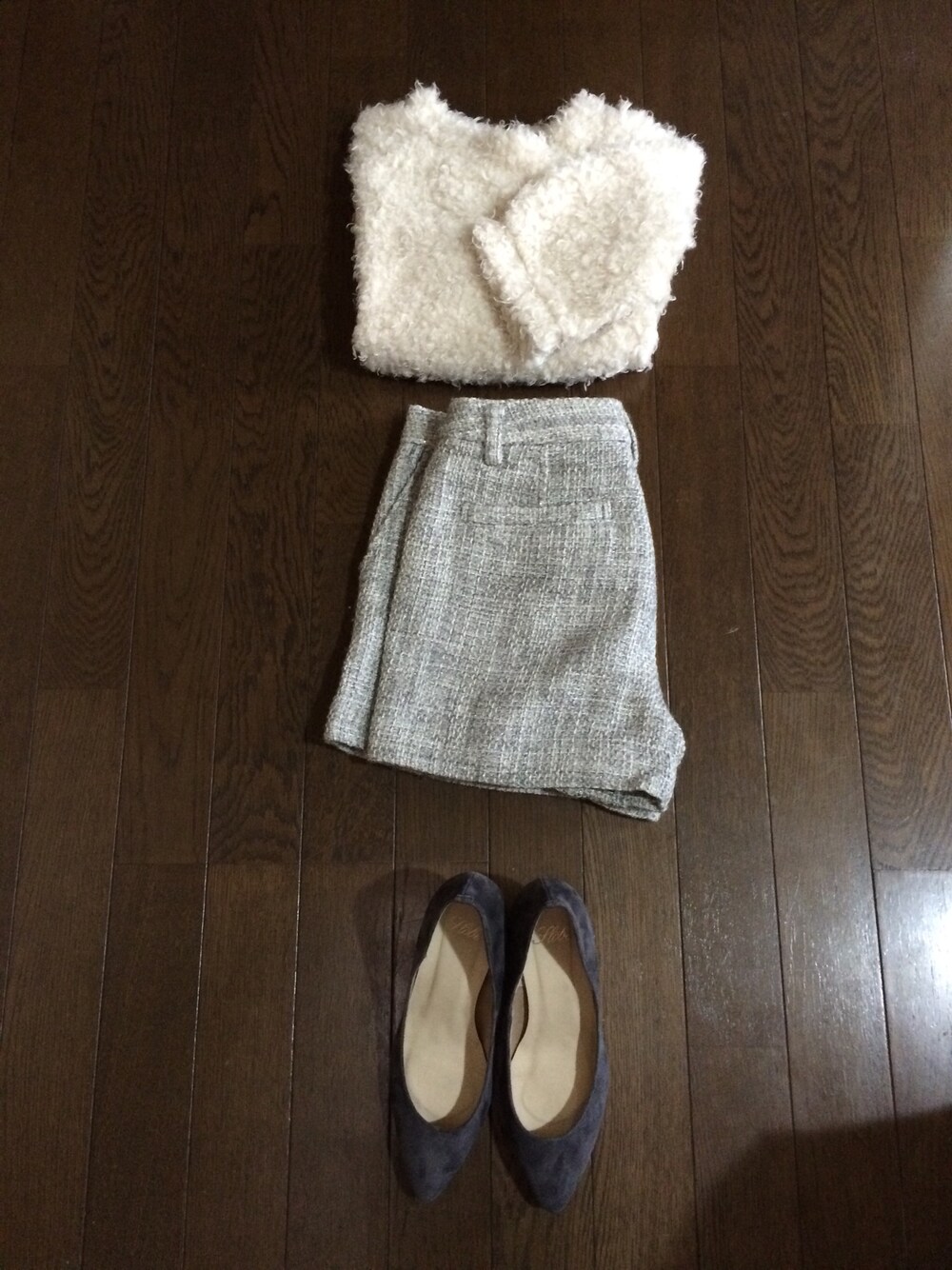 「goocyのアイテム（ニット/セーター、ホワイト系）」を使った、🐷🌟RUKA🌟💗さん（レディース・161cm）の秋コーディネートの1枚目の写真