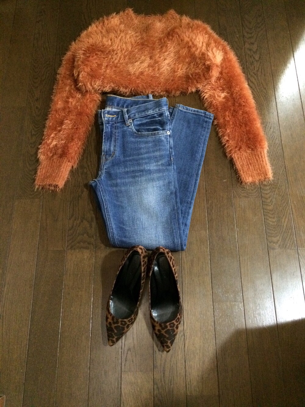 「EMODAのWシャギーknit（トップス、ブラウン系）」を使った、🐷🌟RUKA🌟💗さん（レディース・161cm）の秋コーディネートの1枚目の写真