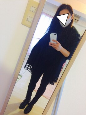 「mystic（ミスティック）のアイテム（Knitwear、ブラック系）」を使った、miiさん（レディース・155cm）の秋コーディネート