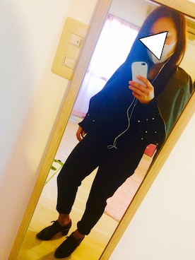 「bye bye（バイバイ）のアイテム（Knitwear、ブラック系）」を使った、miiさん（レディース・155cm）の秋コーディネート