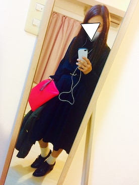 「GU（ジーユー）の（GU）イージードレープポンチガウチョパンツ（Pants、ブラック系）」を使った、miiさん（レディース・155cm）の秋コーディネート