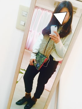 「GU（ジーユー）の（GU）イージークロップドテーパードパンツ（Pants、ブラック系）」を使った、miiさん（レディース・155cm）の秋コーディネート