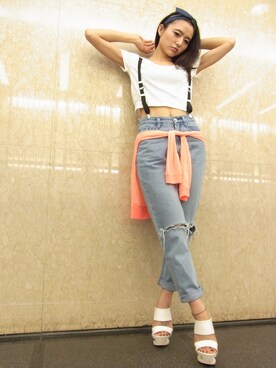「3rd by VANQUISH（サードバイヴァンキッシュ）のアイテム（バッグ）」を使った、Tomomi💋さん（レディース・161cm）の春コーディネート