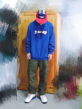 「ROTHCO（ロスコ）のアイテム（チノパンツ）」を使った、WaiHuangさん（メンズ・170cm）の秋コーディネート