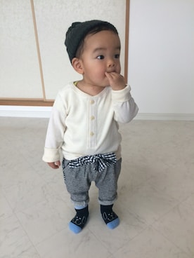 「SHARE PARK（シェアパーク）のアイテム」を使った、pecoEMさん（キッズ・80cm）の春コーディネート