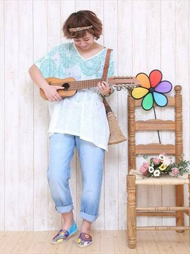 「チチカカ」｜「アイテム（その他シューズ）」を使った、mikaさん（レディース・160cm）の春コーディネート