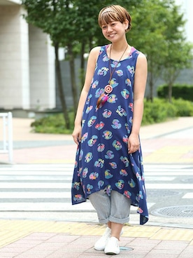 「チチカカ」｜「アイテム（その他アンダーウェア/インナー）」を使った、mikaさん（レディース・160cm）の夏コーディネート