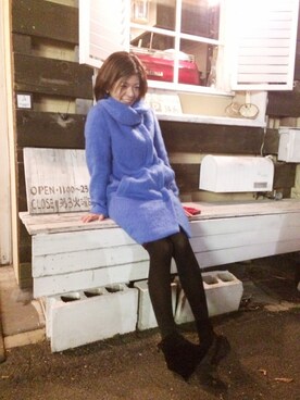 「カフェ」｜「アイテム（ダウンジャケット/コート）」を使った、アイアイさん（レディース・152cm）の秋コーディネート