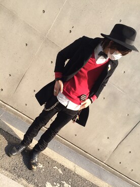 「Burnout」｜「アイテム（帽子）」を使った、junさん（メンズ・173cm）の春コーディネート