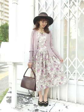 花柄ノースリーブタックワンピース An Another Angelus Limitedを使った人気ファッションコーディネート Wear