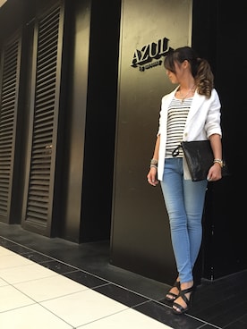 「アイテム（タンクトップ）」を使った、YUIMOさん（レディース・164cm）の夏コーディネート