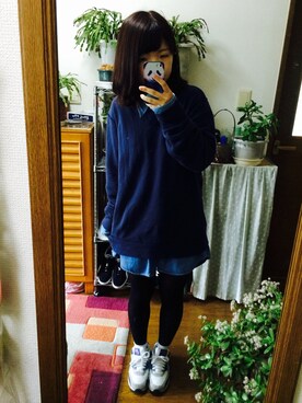 「スウェット×シャツ」｜「アイテム（その他）」を使った、ｍａｙｕ.さん（レディース・152cm）の春コーディネート