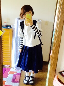 「VISION（ヴィジョン）のアイテム（バッグ）」を使った、ｍａｙｕ.さん（レディース・152cm）の夏コーディネート
