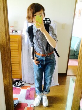 「VISION（ヴィジョン）のアイテム（バッグ）」を使った、ｍａｙｕ.さん（レディース・152cm）の夏コーディネート