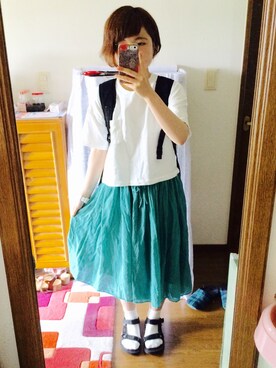 「VISION（ヴィジョン）のアイテム（バッグ）」を使った、ｍａｙｕ.さん（レディース・152cm）の夏コーディネート