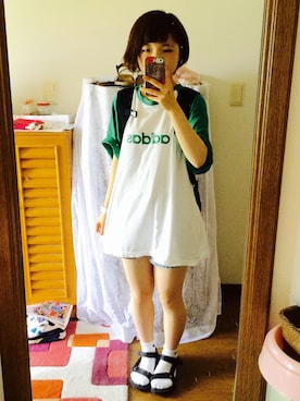「VISION（ヴィジョン）のアイテム（バッグ）」を使った、ｍａｙｕ.さん（レディース・152cm）の夏コーディネート