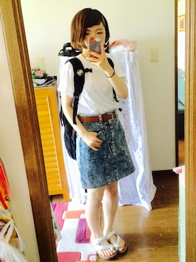 「VISION（ヴィジョン）のアイテム（バッグ）」を使った、ｍａｙｕ.さん（レディース・152cm）の夏コーディネート