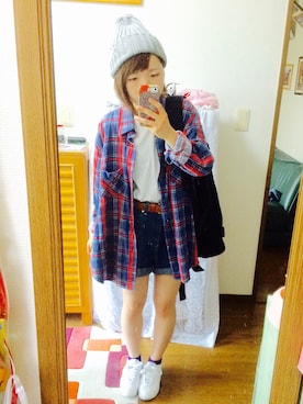 「VISION（ヴィジョン）のアイテム（バッグ）」を使った、ｍａｙｕ.さん（レディース・152cm）の夏コーディネート