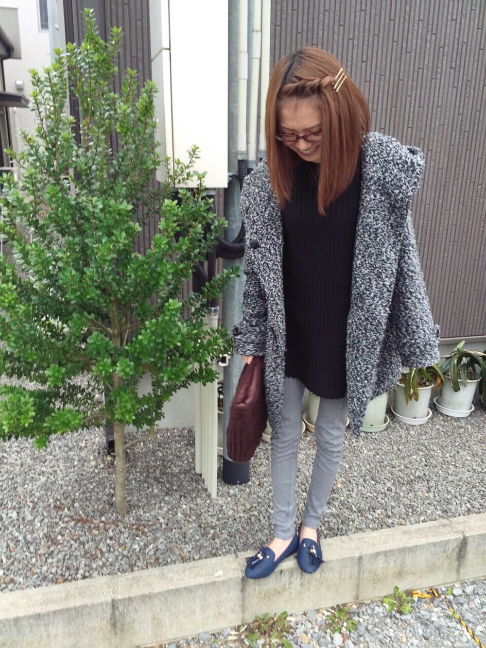 「GU、ZARA、OZOC」｜「GUのアイテム（トップス、ブラック系）」を使った、みさんさん（レディース・154cm）の冬コーディネートの1枚目の写真